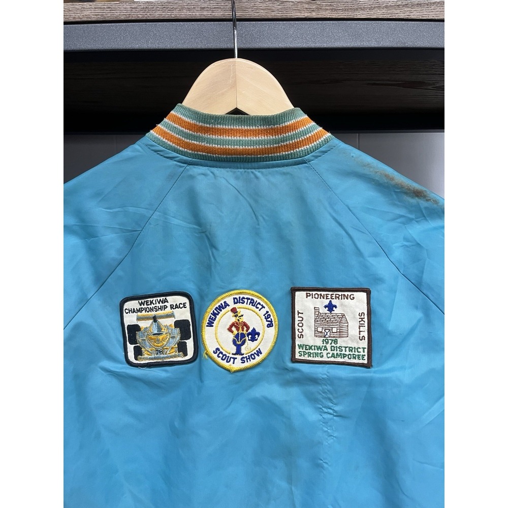 Vintage 1970s Sears Miami Dolphins Multi Patch Snap Coach Jacket Youth L/Men's S - Picture 12 of 13